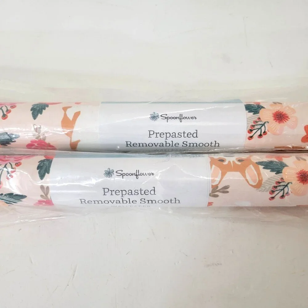 Spoonflower Pre-Pasted Removable Smooth Wallpaper - Corgi Dog & Floral Print Two - Picture 3 of 5